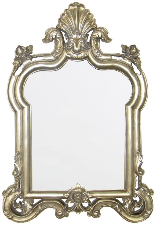 AF023AS Wall décor art mirror silver classic ornate rectangular vertical